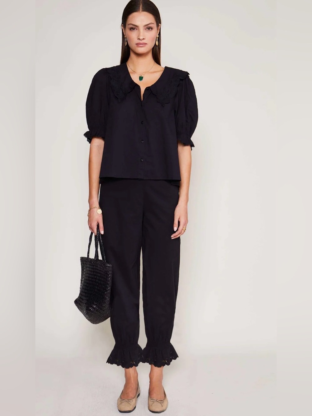 Rixo lace bloomer pajama set